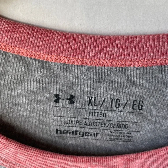Under Armour Women's  XL Pink and Gray Long Sleeve  Baseball Tee Shirt - Picture 2 of 6